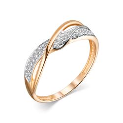 Золотое кольцо АЛЬКОР 13867-100 с бриллиантом 13867-100 фото
