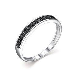 Кольцо из белого золота АЛЬКОР 14007-213 с чёрным бриллиантом 14007-213 фото