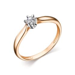 Золотое кольцо АЛЬКОР 14240-100 с бриллиантом 14240-100 фото