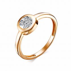 Золотое кольцо АЛЬКОР 14772-100 с бриллиантом 14772-100 фото