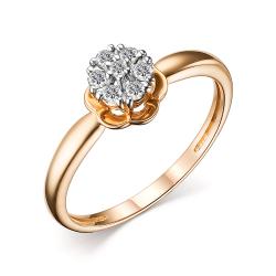 Золотое кольцо АЛЬКОР 14939-100 с бриллиантом 14939-100 фото
