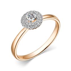 Золотое кольцо АЛЬКОР 15372-100 с бриллиантом 15372-100 фото