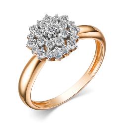 Золотое кольцо АЛЬКОР 15457-100 с бриллиантом 15457-100 фото