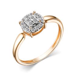 Золотое кольцо АЛЬКОР 15666-100 с бриллиантом 15666-100 фото
