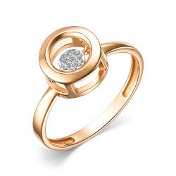 Золотое кольцо АЛЬКОР с танцующим бриллиантом 15856-100 15856-100 фото