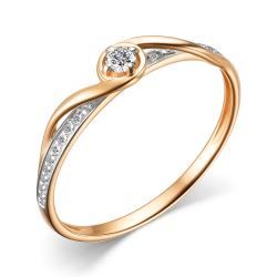 Золотое кольцо АЛЬКОР 15888-100 с бриллиантом 15888-100 фото
