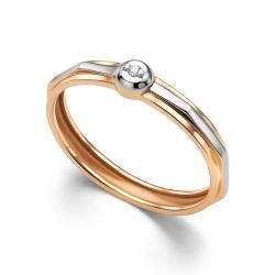 Золотое кольцо АЛЬКОР 15963-100 с бриллиантом 15963-100 фото