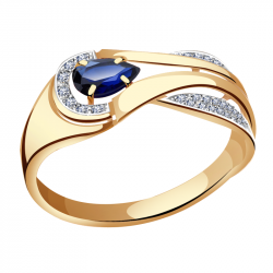 Золотое кольцо Александра 3011971ск с бриллиантом и сапфиром 3011971ск фото