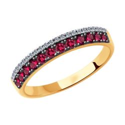 Золотое кольцо SOKOLOV 4010619 с бриллиантом и рубином 4010619 фото