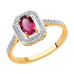 Золотое кольцо SOKOLOV 4010638 с бриллиантом и рубином 4010638 фото