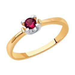 Золотое помолвочное кольцо SOKOLOV с рубином 4010677 4010677 фото