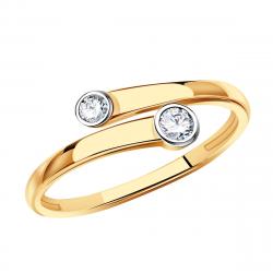 Золотое кольцо Золотые узоры 51-0105 с цирконием 51-0105 фото