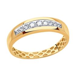 Золотое кольцо Золотые узоры 51-0125 с цирконием 51-0125 фото