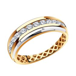 Золотое кольцо Золотые узоры 51-0134 с цирконием 51-0134 фото