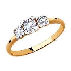 Золотое кольцо Diamant 51-110-00302-1 с фианитом 51-110-00302-1 фото