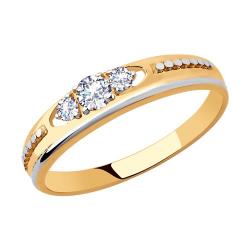 Золотое кольцо Diamant 51-110-00521-1 с фианитом 51-110-00521-1 фото