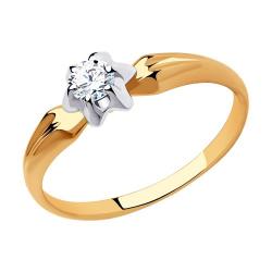 Золотое кольцо Diamant 51-110-00734-1 с фианитом 51-110-00734-1 фото