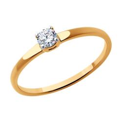 Золотое кольцо Diamant 51-110-01946-1 с фианитом 51-110-01946-1 фото