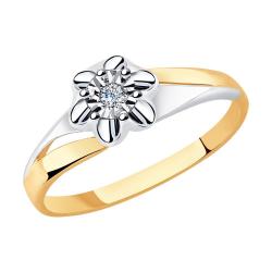 Золотое кольцо Diamant 51-210-00018-1 с бриллиантом 51-210-00018-1 фото