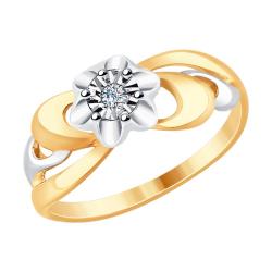 Золотое кольцо Diamant 51-210-00021-1 с бриллиантом 51-210-00021-1 фото