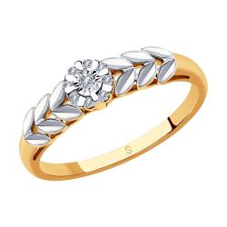Золотое кольцо Diamant 51-210-00582-1 с бриллиантом 51-210-00582-1 фото
