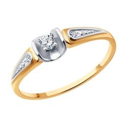 Золотое кольцо Diamant 51-210-01902-1 с бриллиантом 51-210-01902-1 фото