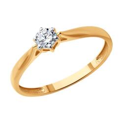 Золотое кольцо Diamant 51-210-01969-1 с бриллиантом 51-210-01969-1 фото