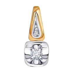 Золотая подвеска Diamant 51-230-01902-1 с бриллиантом 51-230-01902-1 фото