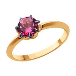 Золотое кольцо Diamant 51-310-01774-3 с родолитом 51-310-01774-3 фото