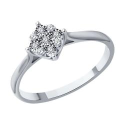Кольцо из белого золота Diamant 52-210-01792-1 с бриллиантом 52-210-01792-1 фото