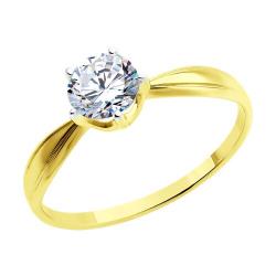 Кольцо из лимонного золота Diamant 53-110-00099-1 с фианитом 53-110-00099-1 фото