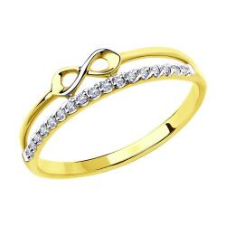 Кольцо из лимонного золота Diamant 53-110-00749-1 с фианитом 53-110-00749-1 фото