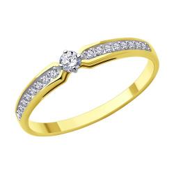 Кольцо из лимонного золота Diamant 53-110-01964-1 с фианитом 53-110-01964-1 фото