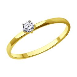 Кольцо из лимонного золота Diamant 53-110-01973-1 с фианитом 53-110-01973-1 фото