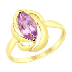 Кольцо из лимонного золота Diamant 53-310-00174-3 с аметистом 53-310-00174-3 фото