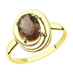 Кольцо из лимонного золота Diamant 53-310-00177-3 с раухтопазом 53-310-00177-3 фото