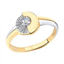 Золотое кольцо Золотые узоры 57-0044 с цирконием 57-0044 фото