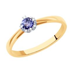 Золотое кольцо SOKOLOV 6014077 с бриллиантом и танзанитом 6014077 фото