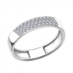 Обручальное кольцо из белого золота 4 мм AQUAMARINE с фианитом 61675Аб 61675Аб фото