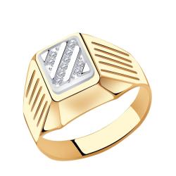 Золотое кольцо AQUAMARINE 62085А с фианитом 62085А фото