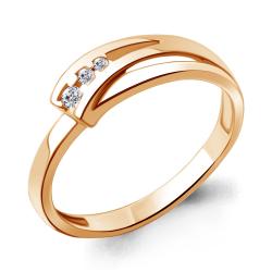 Золотое кольцо AQUAMARINE 67287 с фианитом 67287 фото
