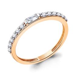 Золотое кольцо AQUAMARINE 67793А с фианитом 67793А фото