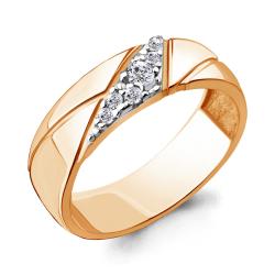 Золотое кольцо AQUAMARINE 68523А с фианитом 68523А фото