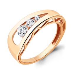 Золотое кольцо AQUAMARINE 68828А с фианитом 68828А фото