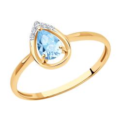 Золотое кольцо SOKOLOV 71-00021 с топазом и бриллиантом 71-00021 фото
