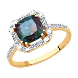 Золотое кольцо SOKOLOV 71-00160 с бриллиантом и александритом 71-00160 фото