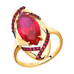 Золотое кольцо SOKOLOV 714324 с фианитом и рубиновым корундом 714324 фото