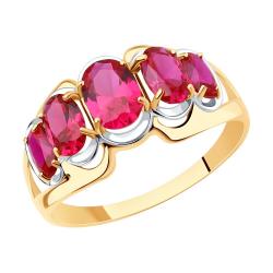 Золотое кольцо SOKOLOV 714437 с рубиновым корундом 714437 фото