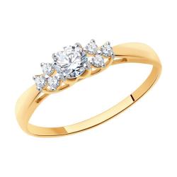 Золотое кольцо SOKOLOV 81010274 с Swarovski 81010274 фото