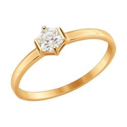 Золотое помолвочное кольцо SOKOLOV с Swarovski 81010337 81010337 фото